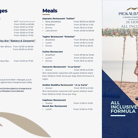 Pickalbatros Laguna Vista Aqua Park ชาร์มเอลชีค ภายนอก รูปภาพ Menu of the 25 Hours All Inclusive